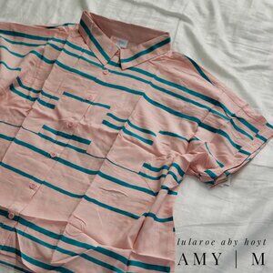 New With Tags LuLaRoe Amy Shirt Button Up Collar M | 8-10